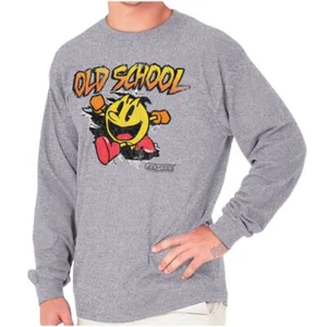 Retro Old School Arcade Game PACMAN Long Sleeve TShirt Men Women - Picture 1 of 9