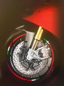 DUCATI STREETFIGHTER MOTORCYCLE WHEEL RIM STICKERS TRIM ITALIAN FLAG RED VINYL - Bild 1 von 8
