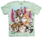 The Mountain Cat Selfie Cute Cats Green Pets Cotton Animal Kids T-Shirt L-XL
