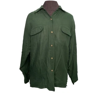 Austin Clothing Co Shirt Men Medium Green Snap Long Sleeve Fall Winter Casual - Picture 1 of 13