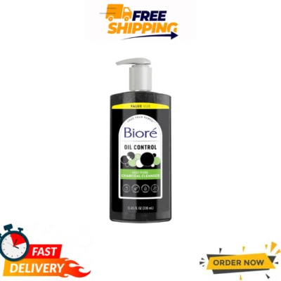 Limpiador facial Biore carbón 11,45 oz limpiador profundo de poros cuidado de la piel grasa Foto 1 de 4