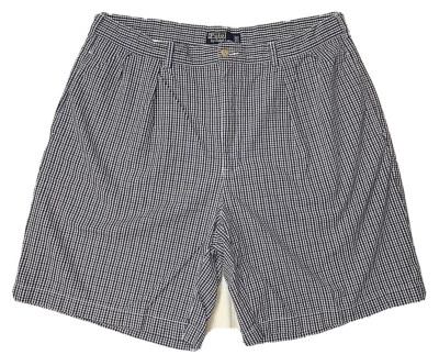 Polo By Ralph Lauren Men's Tyler Shorts Pleated Red White Blue Check Size 38 - Image 1 of 4