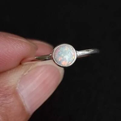 0.33 Ct White Opal All Occasion Bezel Ring 925 Solid Sterling Silver - Image 1 of 4
