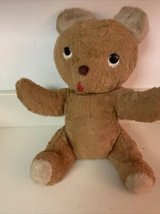 Vintage BANTAM Teddy Bear 12” Stuffed Plush Toy Felt Tongue Pom Pom Nose - Picture 1 of 8