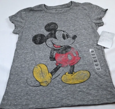 Camiseta Disney CLÁSICA MICKEY MOUSE Aspecto Envejecido Juvenil Mediana (7/8) Niñas Difícil de Encontrar Foto 1 de 4