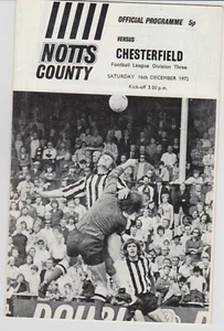 Programm / Programma Notts County v Chesterfield 16.12.1972 - Bild 1 von 1