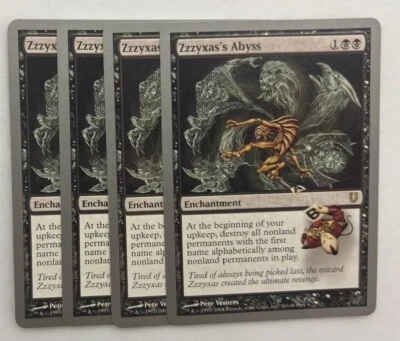 MTG 4X UNHINGED ZZZYXAS'S ABYSS NM MAGIC THE GATHERING RARE BLACK ENCHANTMENT - Image 1 of 4