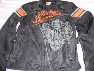 Harley Davidson Women's Black & Orange Lightweight Jacket Large - Image 1 of 3