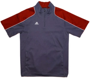 ADIDAS Short Sleeve Hot Jacket Pullover Shacket Gray Red Extra Small XS - Picture 1 of 9