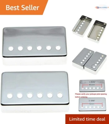 Set of 2 Humbucker Pickup Covers - Brass & Chrome, Lightweight Design - Image 1 of 4