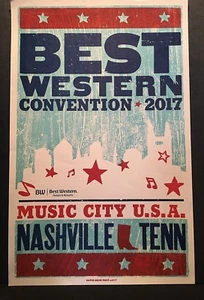 Póster impreso Hatch Show Best Western Convention 2017 Nashville Music City TN - Imagen 1 de 1