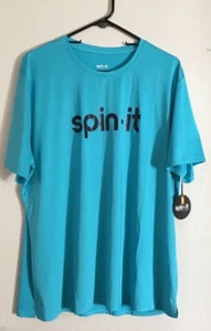 Men’s Pickleball Spin-it Activewear Short Sleeve Logo T-Shirt XL Bali Blue - Picture 1 of 6