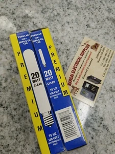 Tubular BULB 20T6 .5CL130 130 Volt 20 Watt CLEAR INTERMEDIATE BASE (BOX#8) - Picture 1 of 9