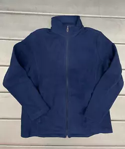 Lands End Fleece Jacket Youth Medium Blue Full Zip NWT - Picture 1 of 8