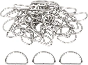 150 Pieces Metal D Rings 1 Inch Non Welded Nickel Hardware Bags 1 inch(25mm) - Picture 1 of 7