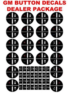 GM Button Repair Decal Stickers Climate Control AC Chevrolet 16 pcs - Picture 1 of 1