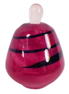 Art Glass Perfume Bottle Cranberry Cobalt Blue Stripes A Vintage Beauty #17 - Picture 1 of 5