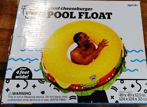 BIG MOUTH GIANT CHEESEBURGER POOL FLOAT 49 X 49 X 12.5 IN - Picture 1 of 3