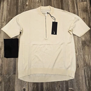 $450 Nike ESC Merino Wool 1/2 Zip Top Shirt Coconut Milk Men's Sz Medium DR5410 - Picture 1 of 17