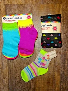 2T 3T 4T   ~ lot 7 pair socks & 1 tights ~ Garanimals - Picture 1 of 4