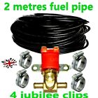 2 Meter Qualit&#228;t Benzin Diesel Schlauch Plus 4 Jubil&#228;um Clips + Shutt Von Ventil