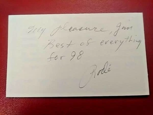 Donald "Rode" Rodewald 1918-2002 Flying Tigers Signed Index Card Autograph Auto, - Picture 1 of 2
