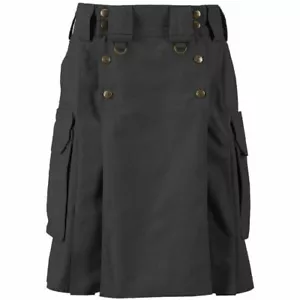 Ilitary Combat Tactical Duty Kilt Police Cargo Urban Uniform Dark Gray Kilt - Picture 1 of 2