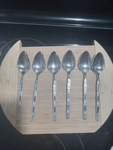 Oneida Community MADRID No Black Stainless 6 TeaSpoons See Pictures - Picture 1 of 23