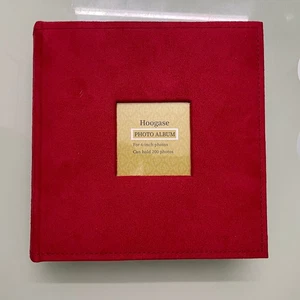 Elegante álbum de fotos Hoogase de terciopelo rojo - contiene 200 fotos de 6 pulgadas - Imagen 1 de 4