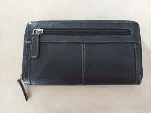 Jack Georges Voyager Zip Around Geldbörse Clutch Handarbeit Leder dunkelbraun - Bild 1 von 11