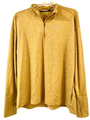 Camiseta de running para mujer Nike Dri-Fit dorada manga larga talla extra grande XL media cremallera Foto 1 de 4