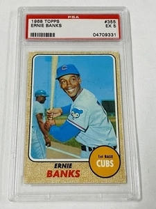 1968 TOPPS ERNIE BANKS PSA 5 EX #355 BIEN CENTRÉ SHARP CUBS HOF - Photo 1/4