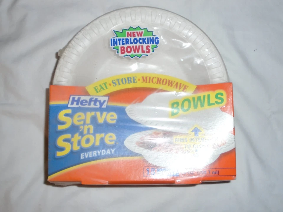 Cuencos entrelazados diarios Hefty Serve 'n Store 2004 de colección 18 cuencos 24 oz nuevos de stock Foto 1 de 1