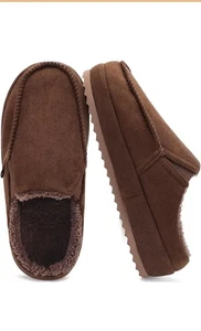 Damen-Clog-Hausschuhe kuschelig Wildleder warm Plüsch gefüttert Fußgewölbestütze Kunstfell Größe 8 - Bild 1 von 7