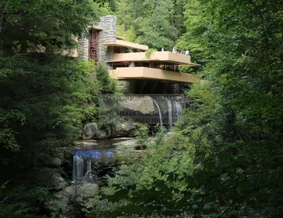 FALLING WATER HOUSE DESIGNED BY FRANK LLOYD WRIGHT PENN. 8.5X11 PHOTO - Image 1 of 4