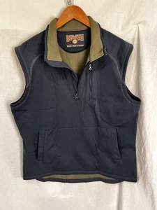 Duluth Trading Co Mens Threshold Fleece Quarter Zip Vest Blue Kangaroo Pocket L - Picture 1 of 21