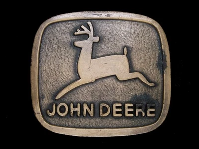 UB09136 HEBILLA DE CINTURÓN ANUNCIO TRACTOR VINTAGE AÑOS 70 **JOHN DEERE** Foto 1 de 2