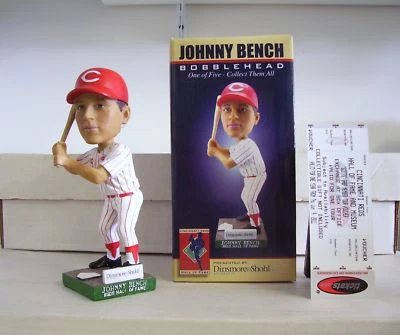 Johnny Bench "Letter B" REDS Hall of Fame 2011 Bobble Bobblehead with TICKET - Image 1 of 2