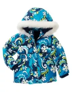 GYMBOREE SNOWFLAKE SHIMMER BLUE SNOWFLAKE PUFFER JACKET 3 4 5 6 7 8 10 12 NWT - Picture 1 of 1