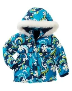 GYMBOREE SNOWFLAKE SHIMMER BLUE SNOWFLAKE PUFFER JACKET 3 4 5 6 7 8 10 12 NWT - Picture 1 of 1