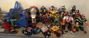 Lot of Mattel Fisher Price Rescue Heroes Figures Toys Vehicles Backpacks