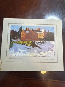 Vintage Hallmark Card Winston Churchill dipinto inverno sole Chartwell 50-32 - Foto 1 di 7