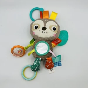 Bright Starts Playful Pals Sloth Gray Teether Rattle Crinkle Baby Activity Toy - Picture 1 of 5