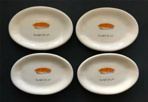 RAE DUNN Magenta M Stamp Thanksgiving Pumpin Pie OVAL Dessert Plates HTF Rare - Bild 1 von 1