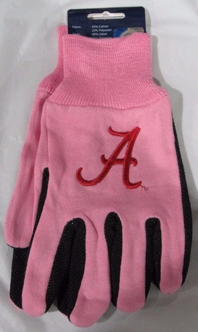 NCAA Alabama Crimson Tide Pink w/ Black Palm Utility Gloves by McArthur Cover