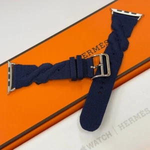 Apple Watch Hermès Single Tour Band – Navy Torsade 46-44mm - Zdjęcie 1 z 8