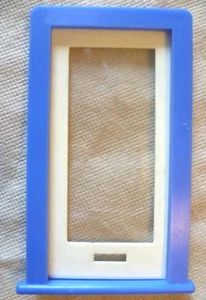 Vintage Dolls House DIY - Caroline's Home Full Plain Glazed Door & Blue Frame #2 - Picture 1 of 1