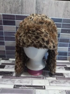 Westend Women's Leopard Faux Fur Trapper Winter Hat - Picture 1 of 6