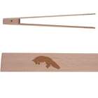 'Leaping Fox Silhouette' Wooden Cooking / Toast Tongs (TN00006345)