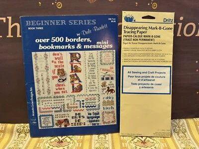 Cross Stitch Pattern Booklet 500 Bookmarks Mini Messages Dritz Tracing Paper LOT - Image 1 of 4